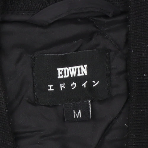 Edwin Men’s Black Quilted Nylon Zip Jacket Size M Casual