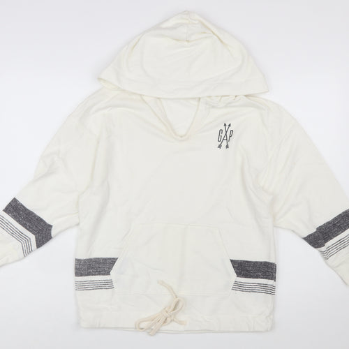 GAP Women’s Ivory Pullover Hoodie Medium Cotton Blend Casual