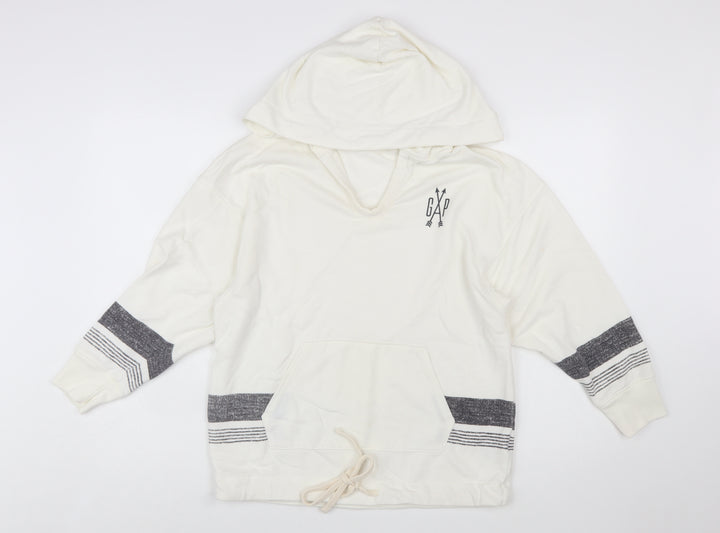 GAP Women’s Ivory Pullover Hoodie Medium Cotton Blend Casual