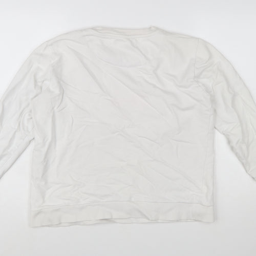 DKNY Jeans Womens White Sweatshirt Medium Crew Neck Pullover
