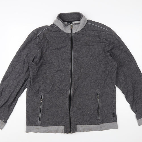 Hugo Boss Men's Grey Full Zip Regular Fit Sweatshirt XXL