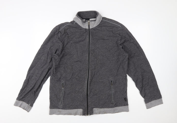 Hugo Boss Men's Grey Full Zip Regular Fit Sweatshirt XXL