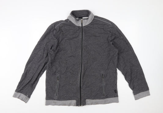 Hugo Boss Men's Grey Full Zip Regular Fit Sweatshirt XXL