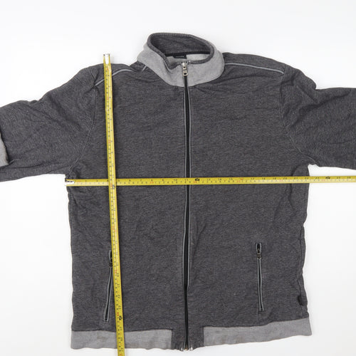 Hugo Boss Men's Grey Full Zip Regular Fit Sweatshirt XXL