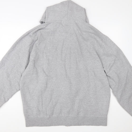 FILA Men's Grey 2XL Full Zip Fleece Hoodie with Logo