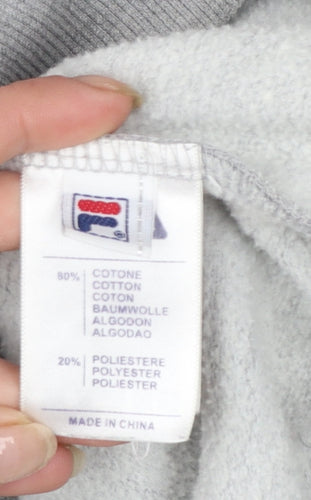 FILA Men's Grey 2XL Full Zip Fleece Hoodie with Logo