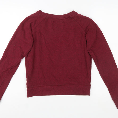Hard Rock Cafe Womens Red Pullover Sweatshirt Small Cotton Blend