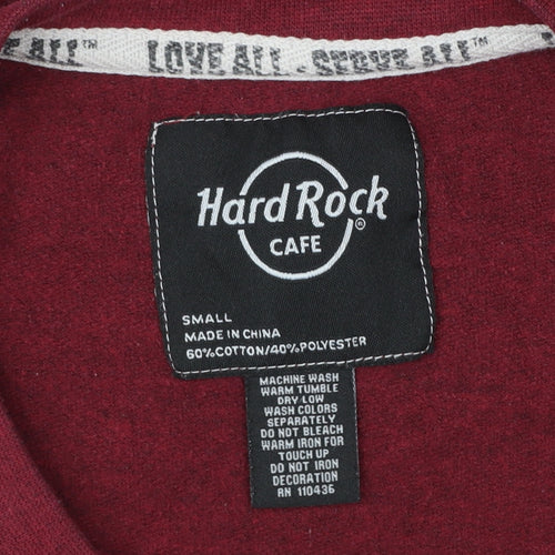 Hard Rock Cafe Womens Red Pullover Sweatshirt Small Cotton Blend