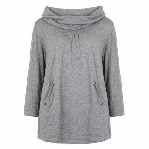 Wallis Women's Grey Cowl Neck Tunic Jumper Size 14