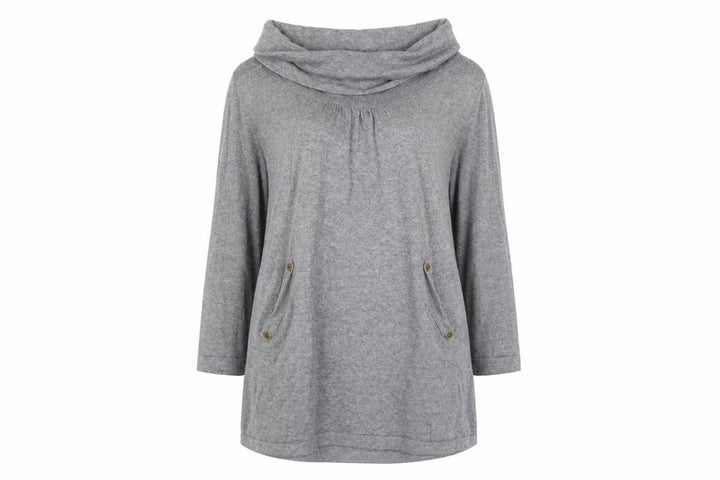 Wallis Women's Grey Cowl Neck Tunic Jumper Size 14