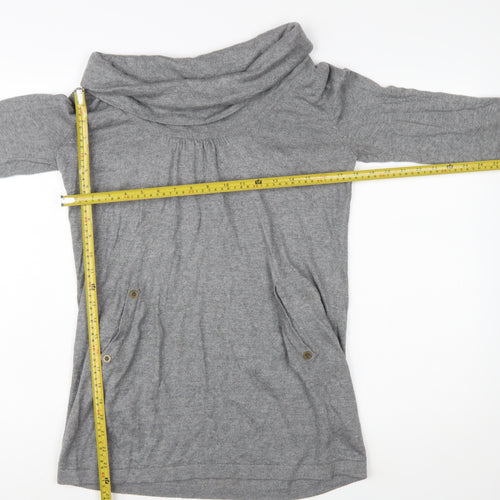 Wallis Women's Grey Cowl Neck Tunic Jumper Size 14