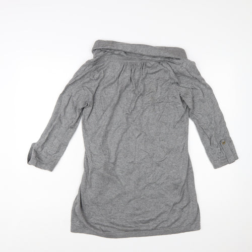 Wallis Women's Grey Cowl Neck Tunic Jumper Size 14