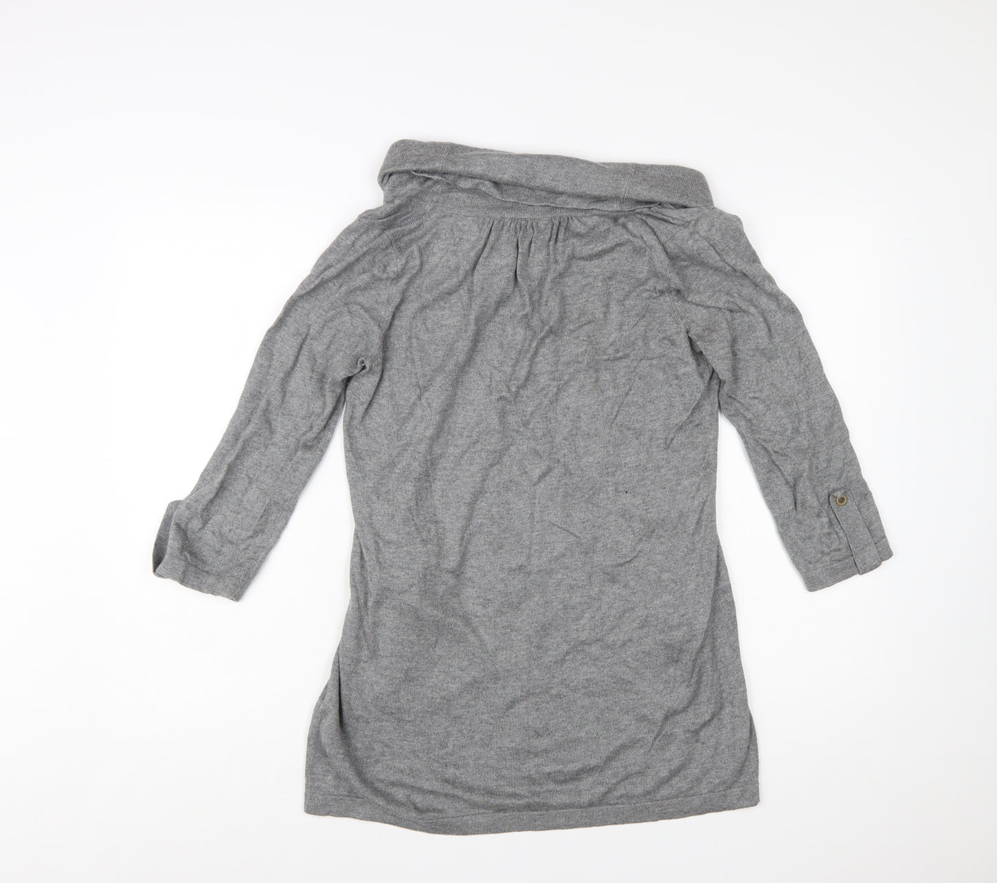 Wallis Women's Grey Cowl Neck Tunic Jumper Size 14