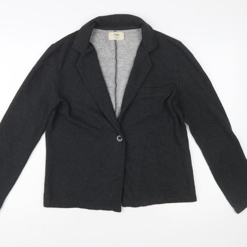Hush Women Black Single-Breasted Blazer S/M Classic Wool Blend Jacket