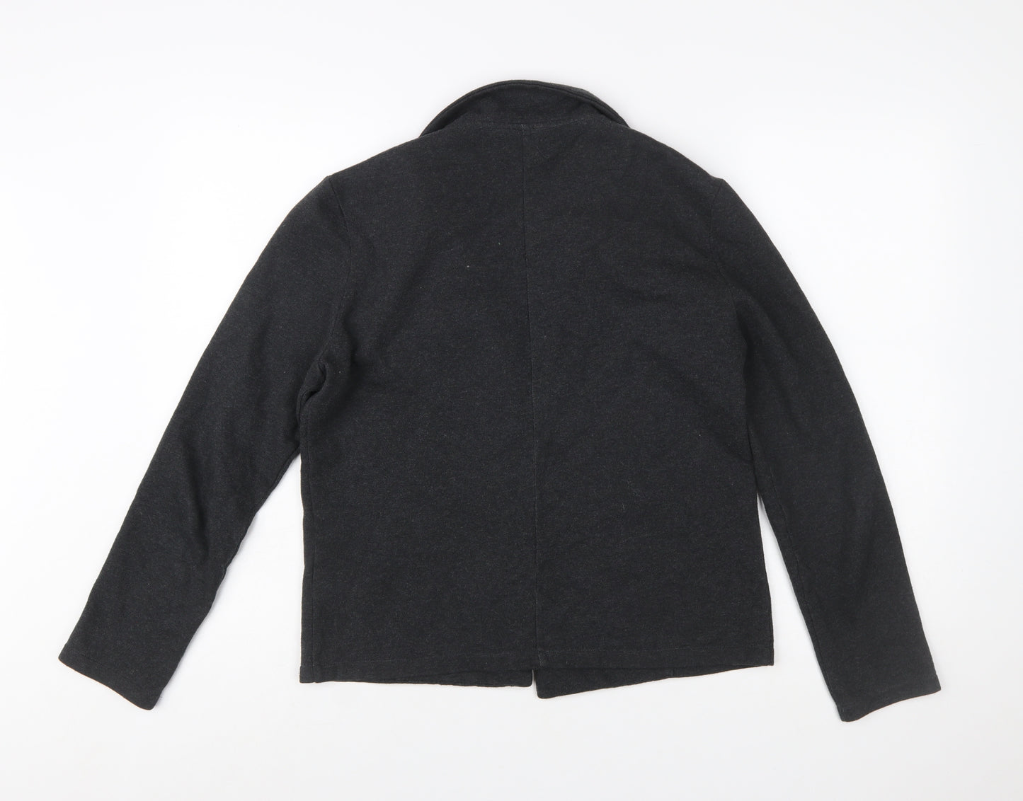 Hush Women Black Single-Breasted Blazer S/M Classic Wool Blend Jacket