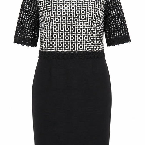 Fenn Wright Manson Women Black Size 14 Lace Knee Length Sheath Dress