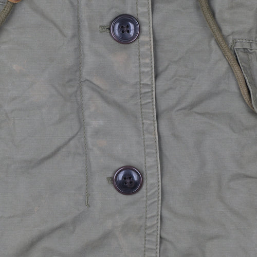 Gap Women's Green XS Hooded Fur Trim Parka Jacket