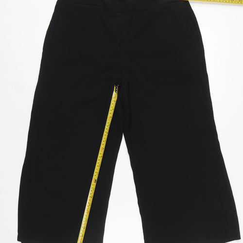 Oasis Women’s Black Cropped Wide-Leg Tailored Trousers Size 12