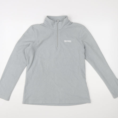 Regatta Womens Grey Fleece Half Zip Pullover UK 10 Outdoor Sweatshirt