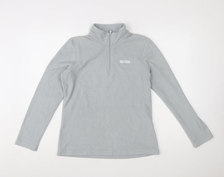 Regatta Womens Grey Fleece Half Zip Pullover UK 10 Outdoor Sweatshirt