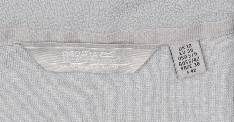 Regatta Womens Grey Fleece Half Zip Pullover UK 10 Outdoor Sweatshirt