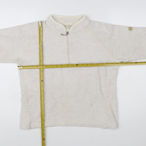 Weird Fish Women's Ivory 1/4 Zip Knit Sweatshirt Size L