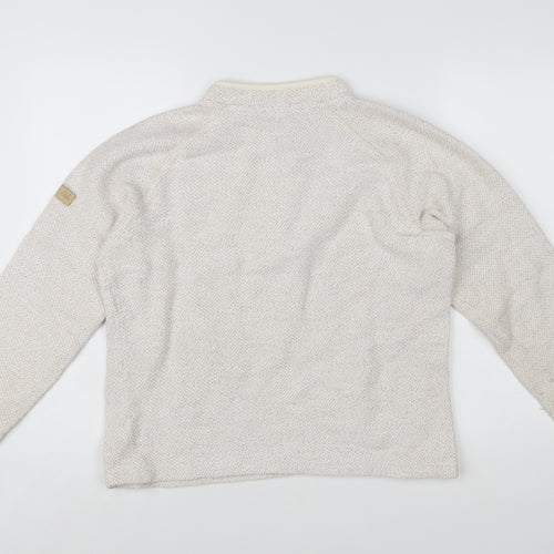 Weird Fish Women's Ivory 1/4 Zip Knit Sweatshirt Size L