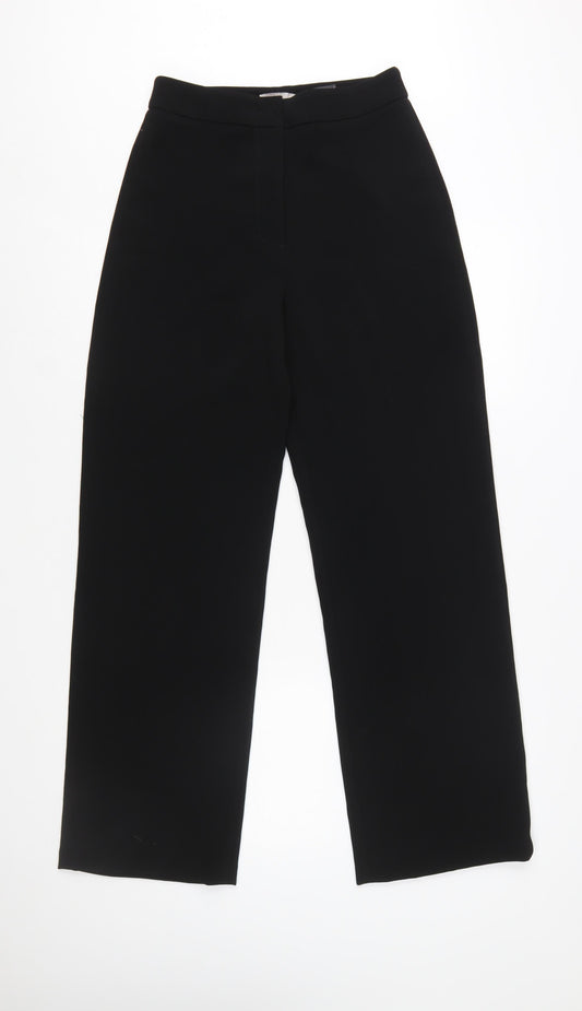 H&M Women Black Size 8 Straight Leg Stretch Trousers