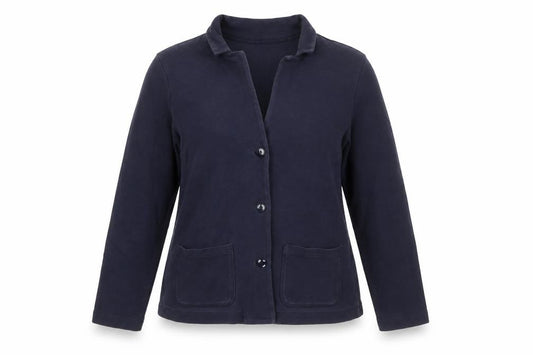 Front view of John Lewis Women Navy Blue, size 14, Classic Blazer Jacket