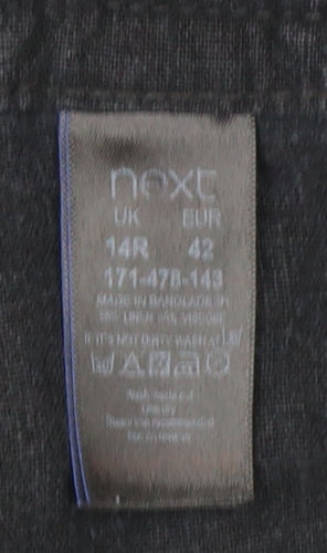 Next Women’s Black Linen Blend Straight Leg Trousers Size 14