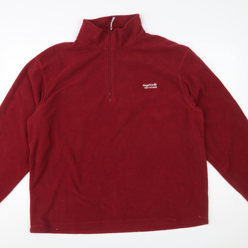 Regatta Men’s Red Fleece 1/4 Zip Pullover Sweatshirt 2XL