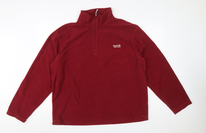 Regatta Men’s Red Fleece 1/4 Zip Pullover Sweatshirt 2XL
