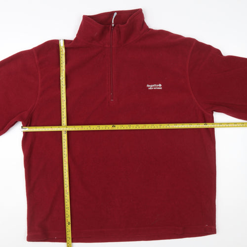 Regatta Men’s Red Fleece 1/4 Zip Pullover Sweatshirt 2XL