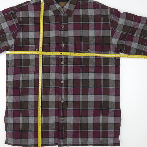 St. John's Bay Men's Brown Plaid Flannel Lined Shirt Size L