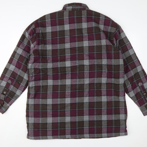 St. John's Bay Men's Brown Plaid Flannel Lined Shirt Size L