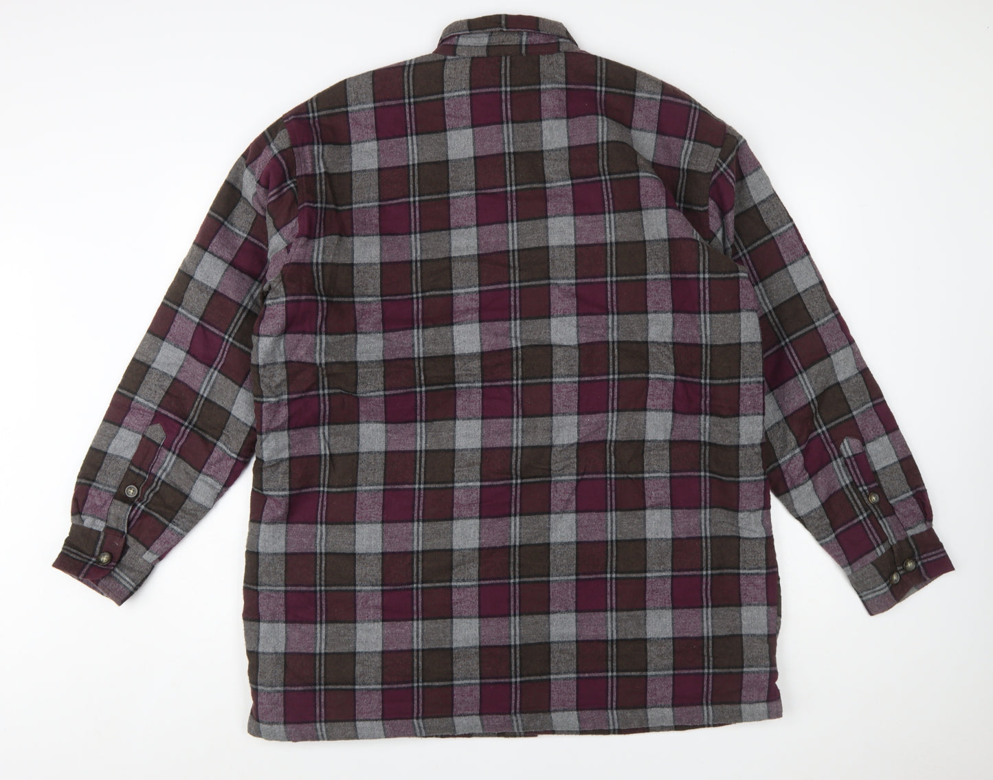 St. John's Bay Men's Brown Plaid Flannel Lined Shirt Size L