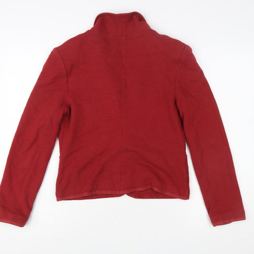 Next Women's Red Cotton Blazer Jacket Size 14 Classic Single-Breasted