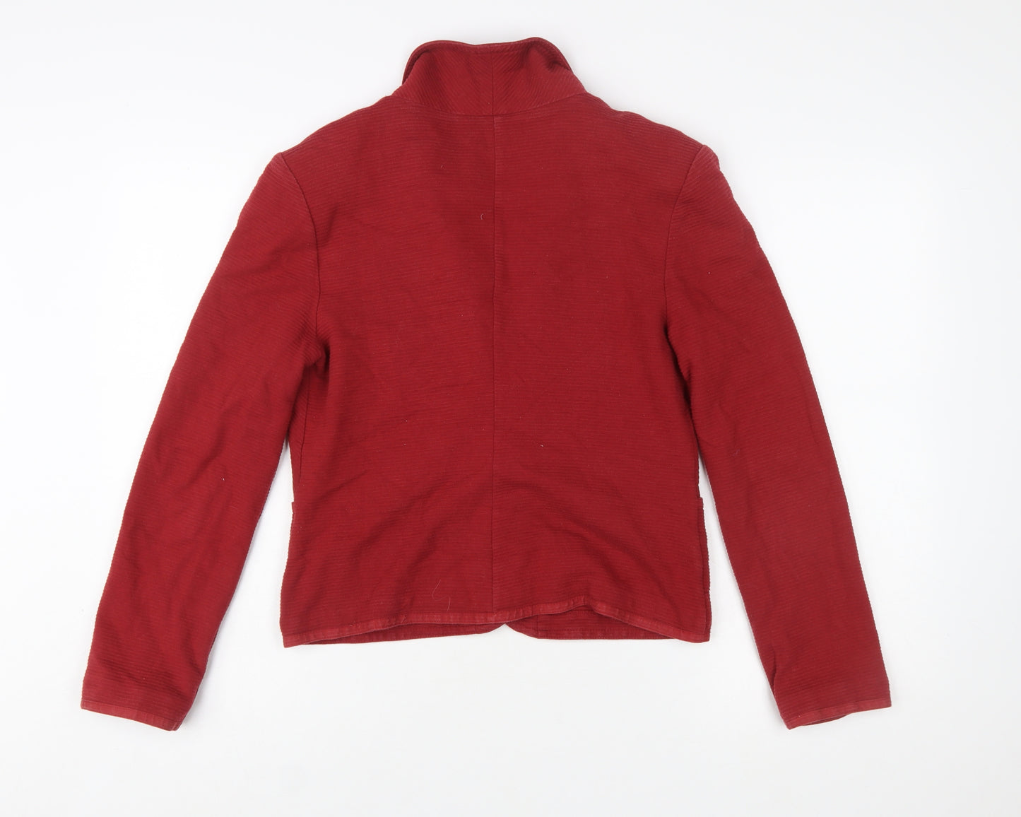 Next Women's Red Cotton Blazer Jacket Size 14 Classic Single-Breasted