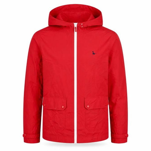 Jack Wills Men’s Red Hooded Windbreaker Jacket Size M Nylon Lightweight