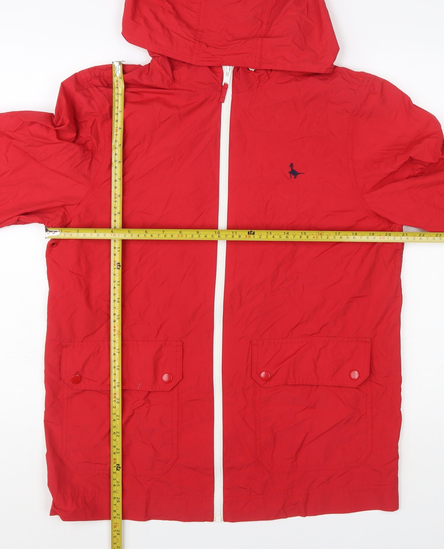 Jack Wills Men’s Red Hooded Windbreaker Jacket Size M Nylon Lightweight
