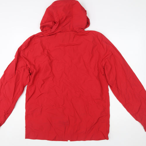 Jack Wills Men’s Red Hooded Windbreaker Jacket Size M Nylon Lightweight