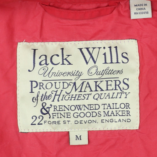 Jack Wills Men’s Red Hooded Windbreaker Jacket Size M Nylon Lightweight