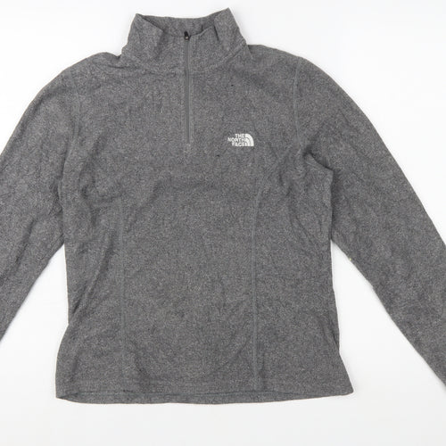 The North Face Women's Grey Fleece Pullover Sweatshirt M 1/2 Zip