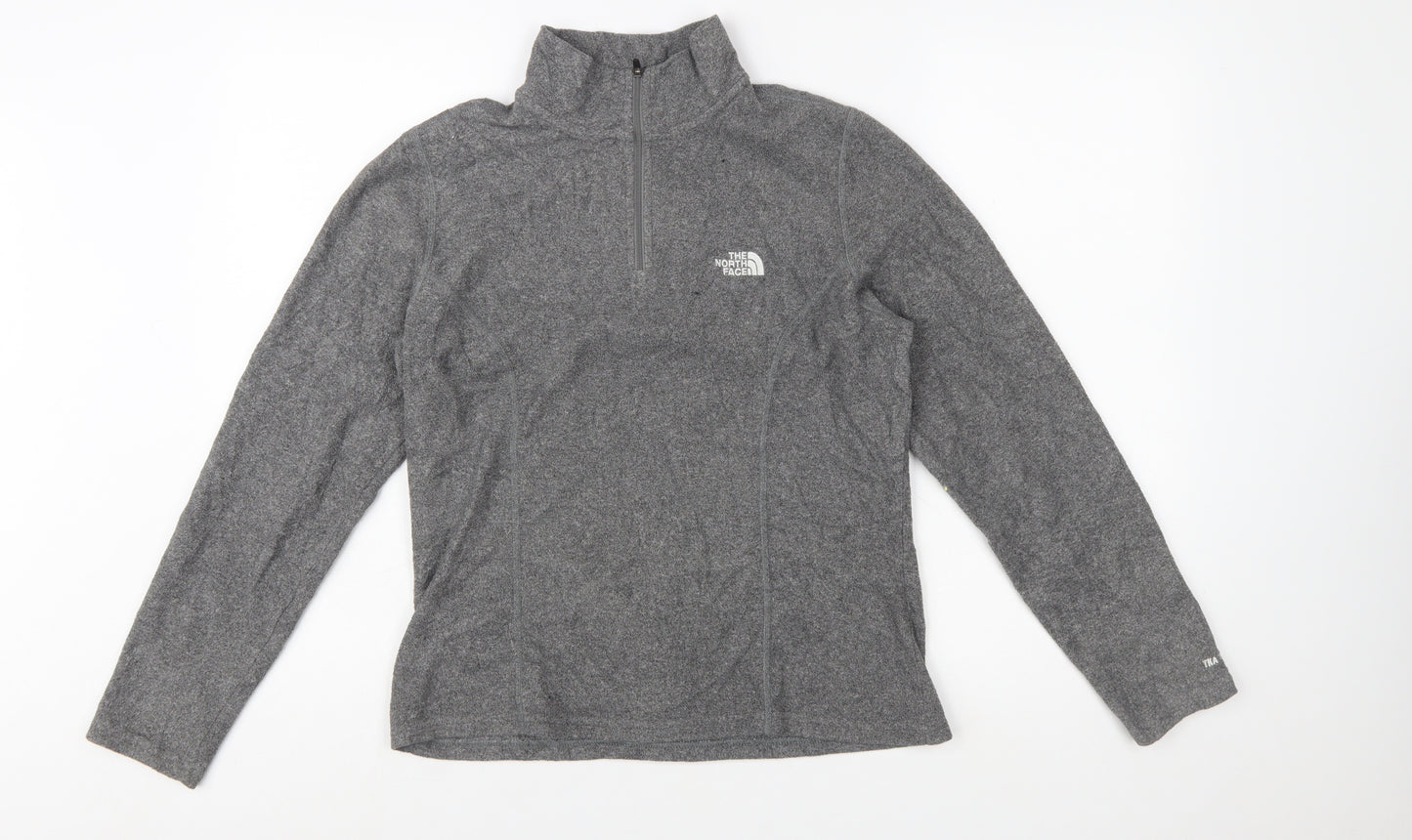 The North Face Women's Grey Fleece Pullover Sweatshirt M 1/2 Zip