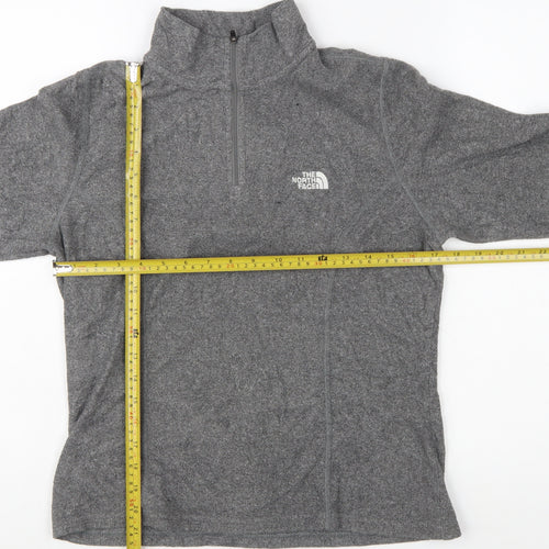 The North Face Women's Grey Fleece Pullover Sweatshirt M 1/2 Zip
