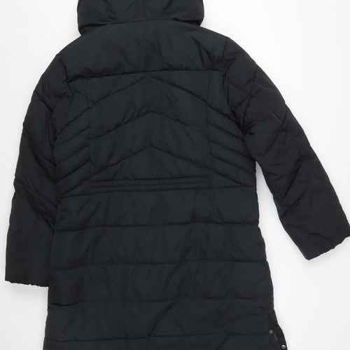 Next Women’s Black Long Puffer Coat Size 16 Hooded Winter Jacket