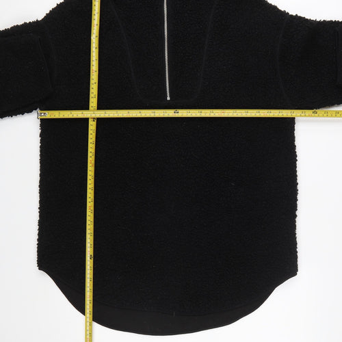 H&M Women’s Black Fleece Half Zip Hoodie Size 12 Polyester Warm