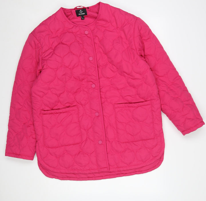 Threadbare Women's Pink Quilted Mid-Length Jacket Size 12