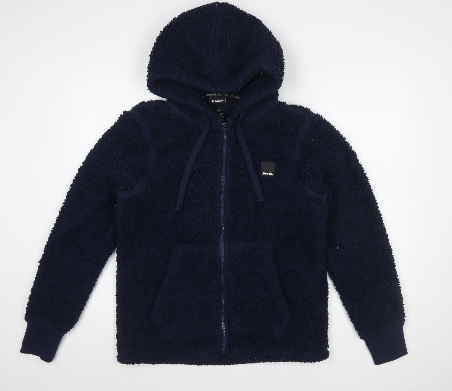 Bench Men's Blue Fleece Hooded Full Zip Jacket Size S