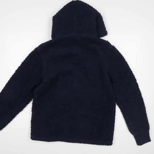 Bench Men's Blue Fleece Hooded Full Zip Jacket Size S
